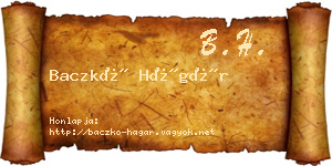 Baczkó Hágár névjegykártya